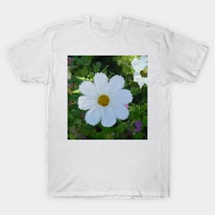 Innocence - White Summer Flower - Watercolor Floral T-Shirt